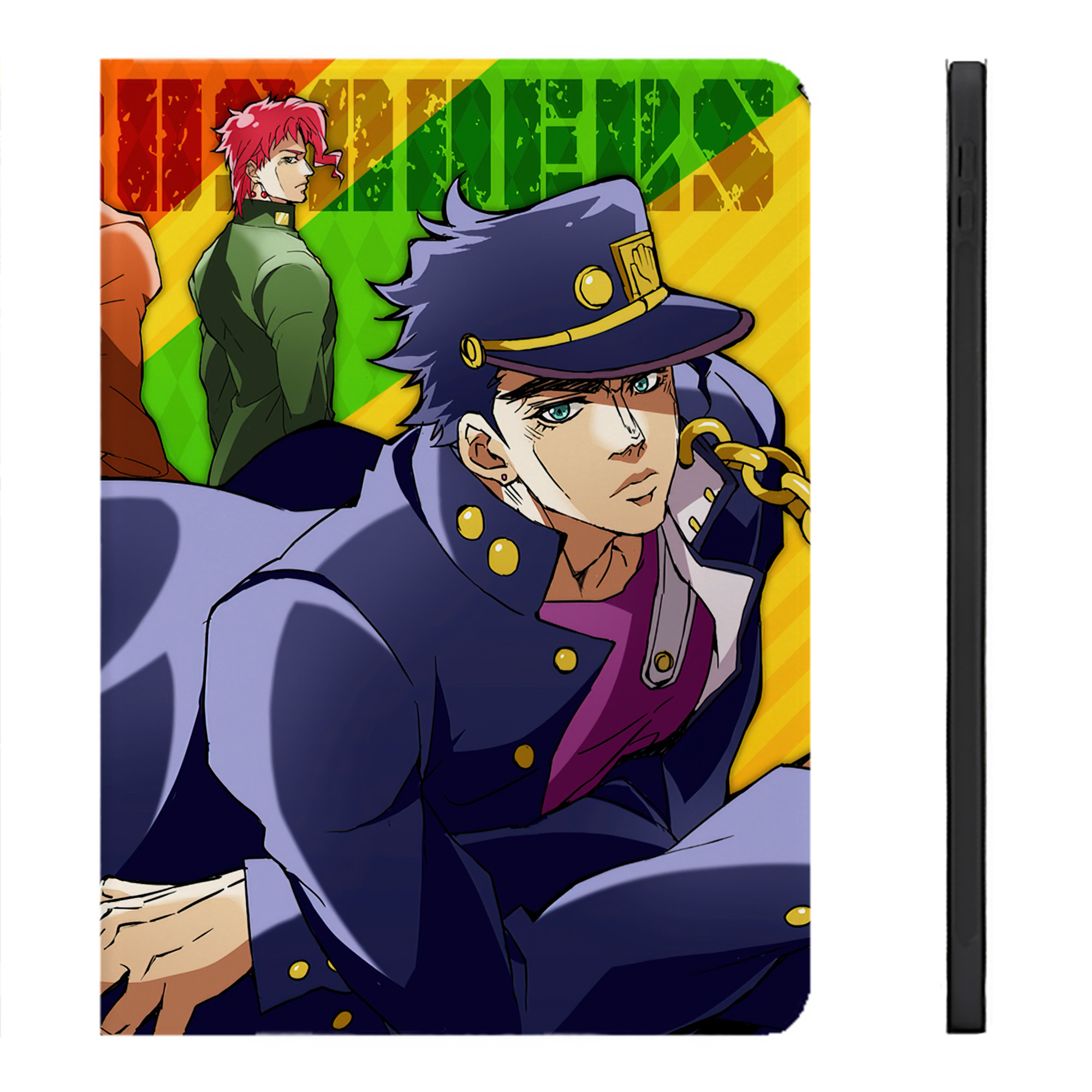 （画像用） ジョジョの奇妙な冒険 JoJo's Bizarre Adventure IPadケース ペンホルダー付き ブックスタイルデザイン